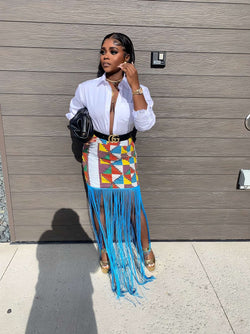 Fringe play skirt - ink