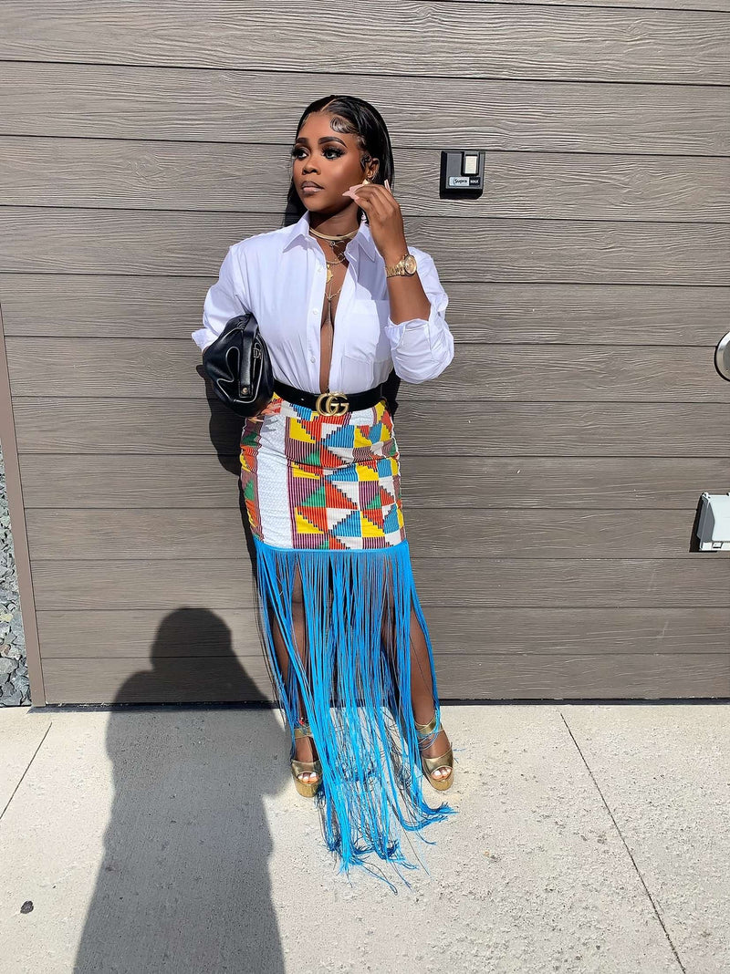 Fringe play skirt - ink