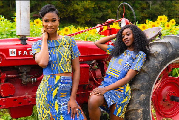 Blue Kente  mini 2pc