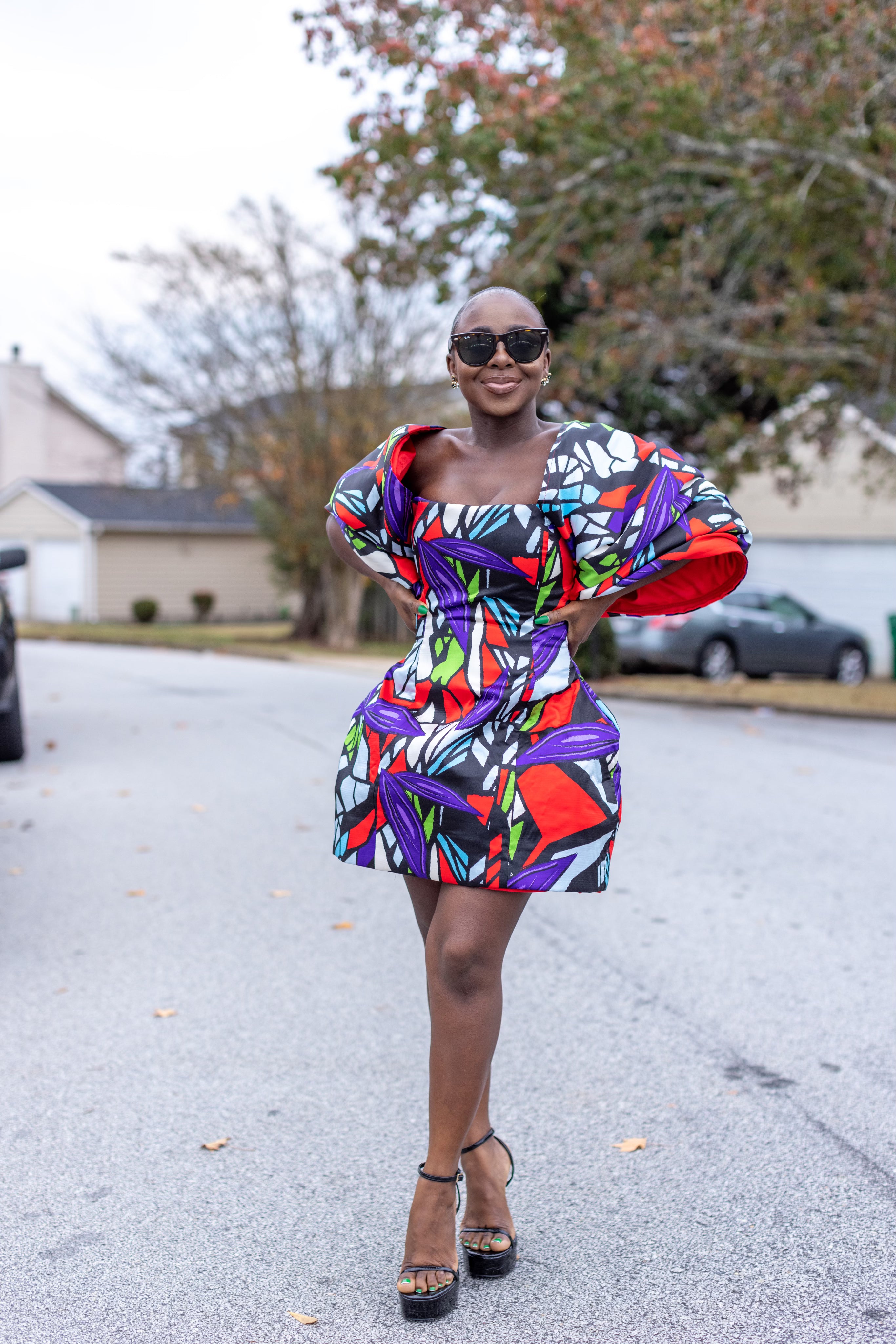 Boned structure exaggerated hip dress